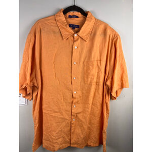 Men's Alan Flusser Casual Button Down Shirt XL Orange